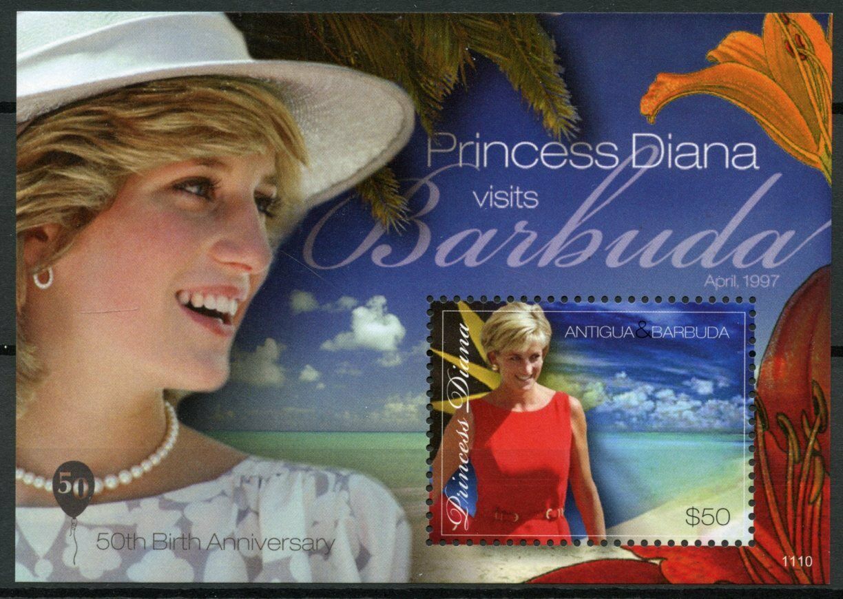 Antigua & Barbuda Royalty Stamps 2011 MNH Princess Diana Visits $50 1v S/S