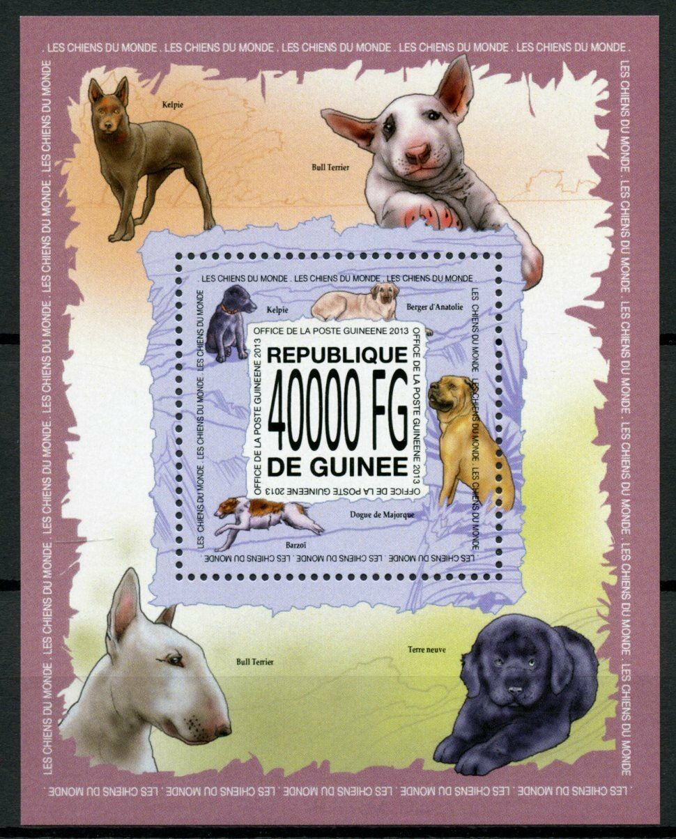 Guinea Dogs Stamps 2013 MNH Majorca Mastiff Barzoi Kelpie Dog 1v S/S