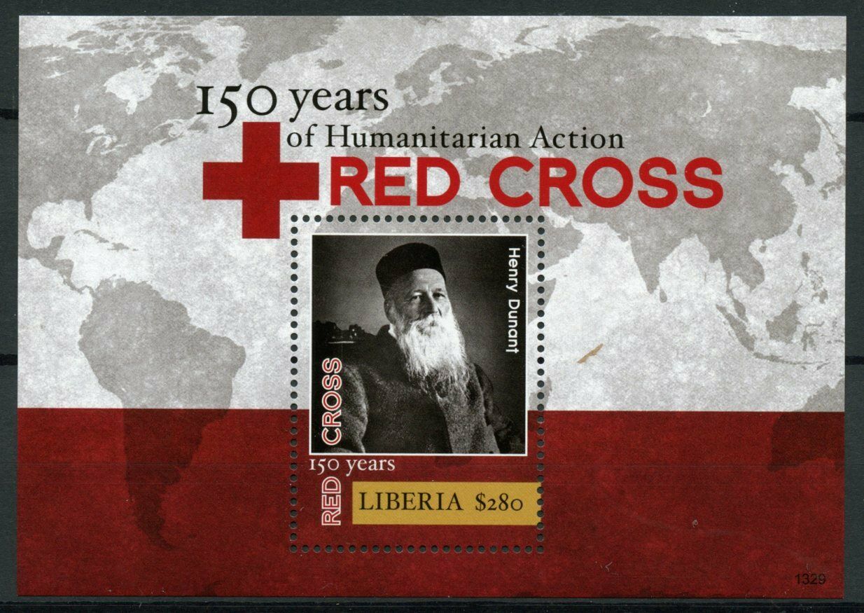 Liberia Red Cross Stamps 2013 MNH Medical Henry Dunant Famous People 1v S/S