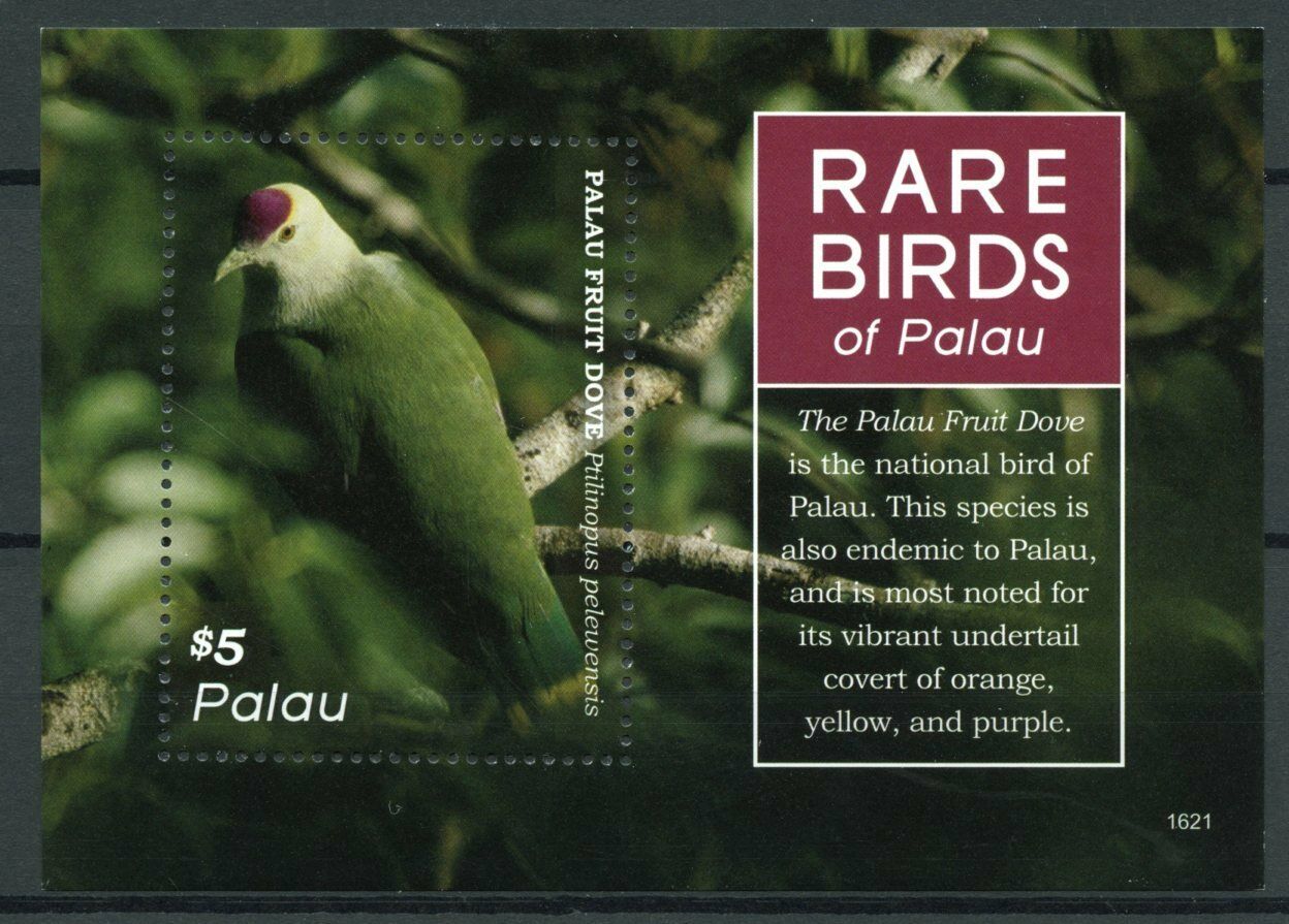 Palau Birds on Stamps 2016 MNH Rare Birds of Palau Fruit Dove Doves 1v S/S