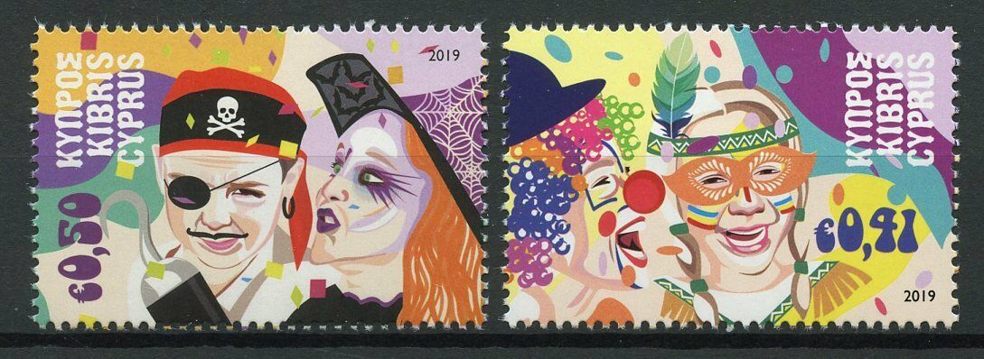 Cyprus Stamps 2019 MNH Carnival Festivals Clowns Cultures & Traditions 2v Set