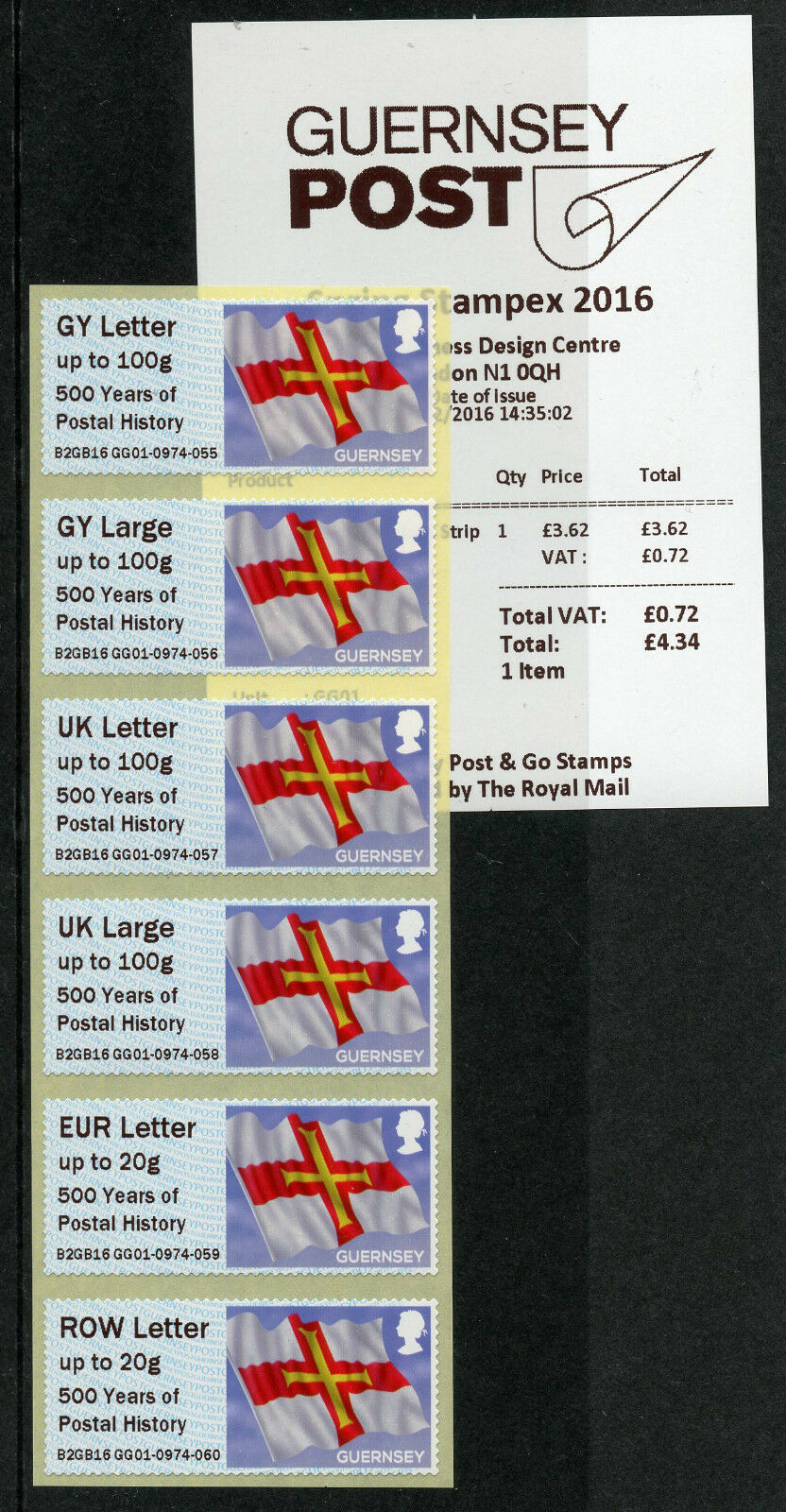 Guernsey 2016 MNH Flag Post & Go Postal Hist OVPT Spring Stampex GY 6v Coll GG01
