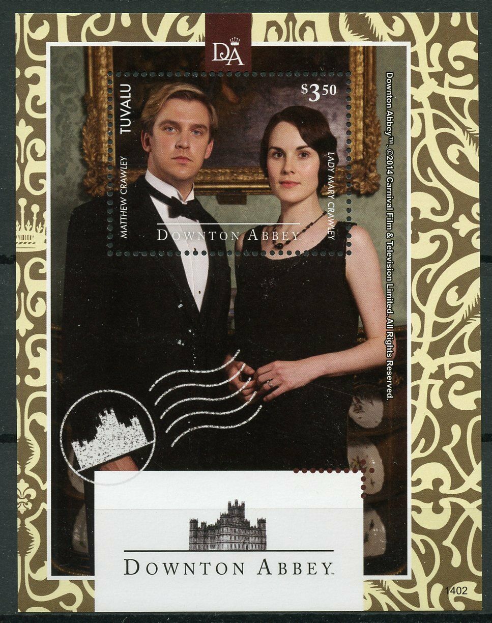 Tuvalu 2014 MNH Downton Abbey Stamps Matthew Lady Mary Crawley TV Series 1v S/S