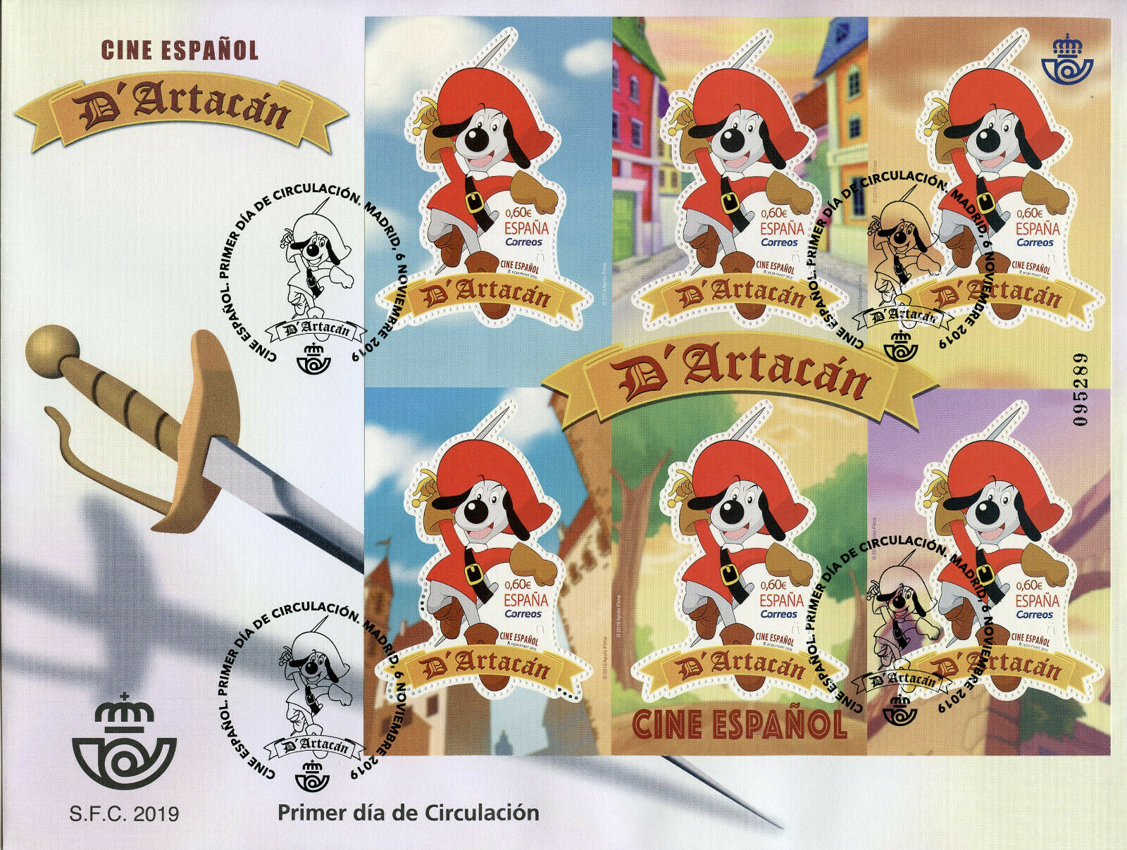 Spain Cartoons Stamps 2019 FDC Dogtanian & Three Muskehounds Animation 6v M/S