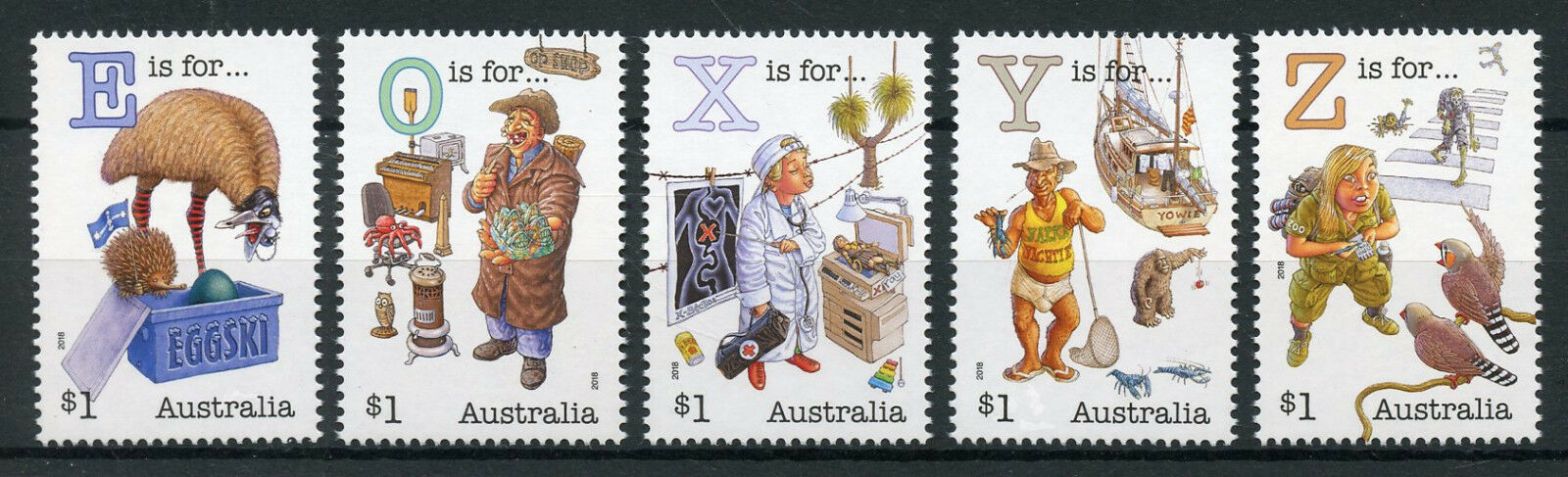 Australia 2018 MNH Fair Dinkum Alphabet Pt 4 5v Set Birds Cultures Stamps