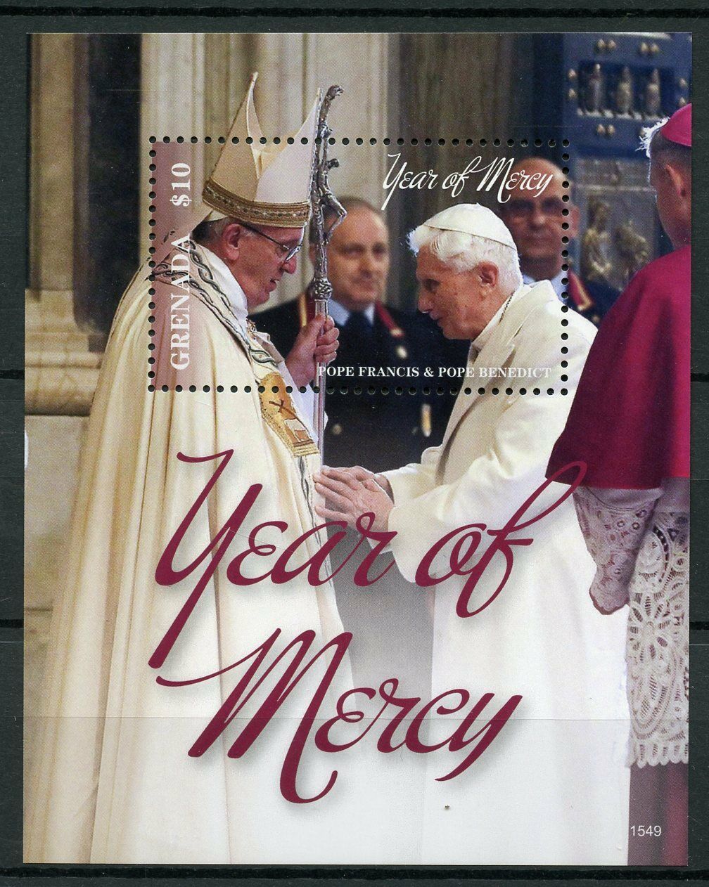 Grenada Popes Stamps 2015 MNH Year of Mercy Pope Francis Pope Benedict 1v S/S