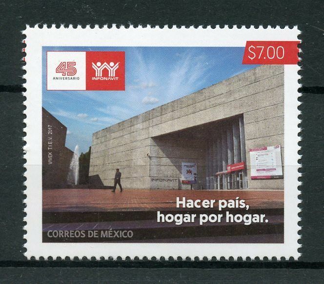 Mexico 2017 MNH Infonavit 45th Anniv Worker's Housing 1v Set Architecture Stamps