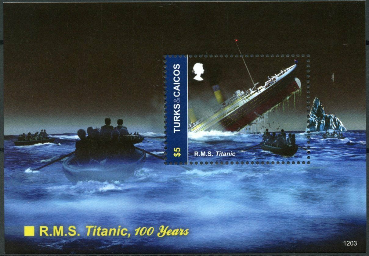 Turks & Caicos Ships Stamps 2012 MNH RMS Titanic 100 Years Boats 1v S/S I