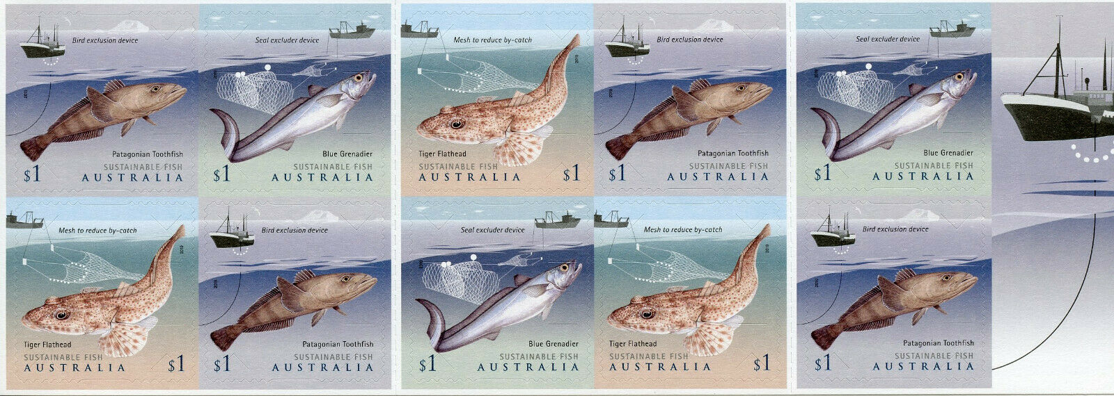 Australia Stamps 2019 MNH Sustainable Fish Fishing Boats Ships 10v S/A Booklet