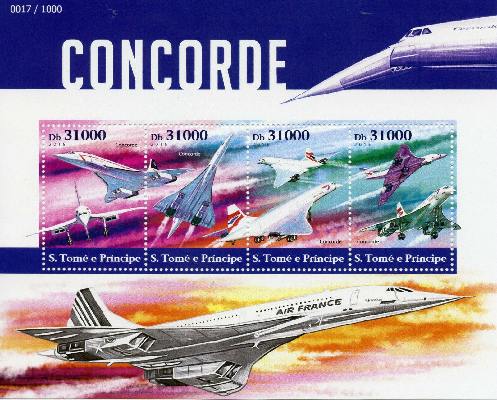 Sao Tome & Principe Concorde Stamps 2015 MNH Aviation Planes Airplanes 4v M/S