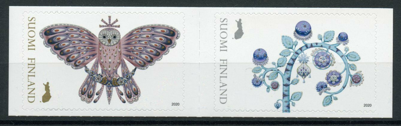Finland Art Stamps 2020 MNH Enchanted Forest Boreal Owl Nature Plants 2v S/A Set