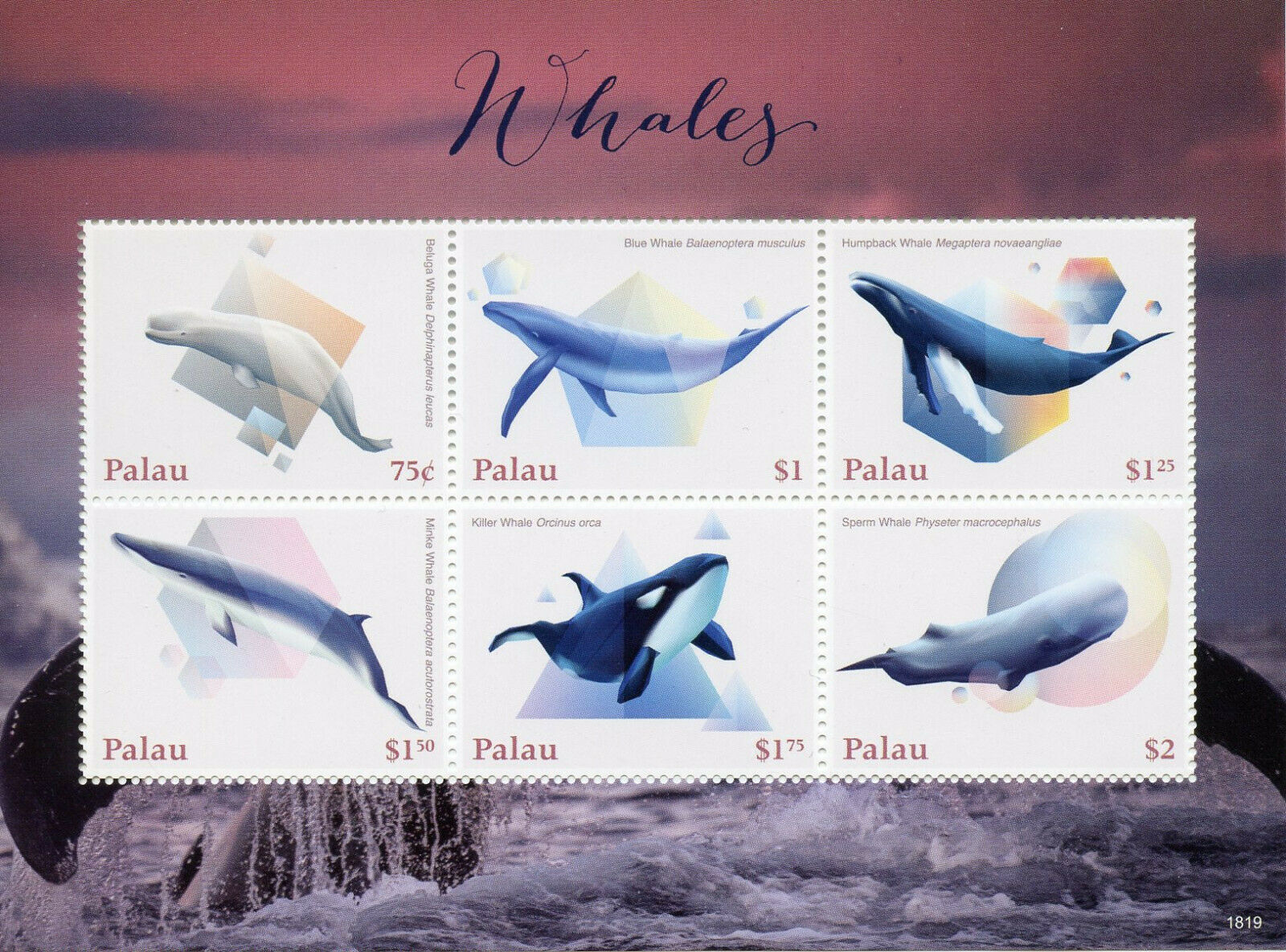 Palau 2018 MNH Marine Animals Stamps Whales Killer Humpback Blue Whale 6v M/S