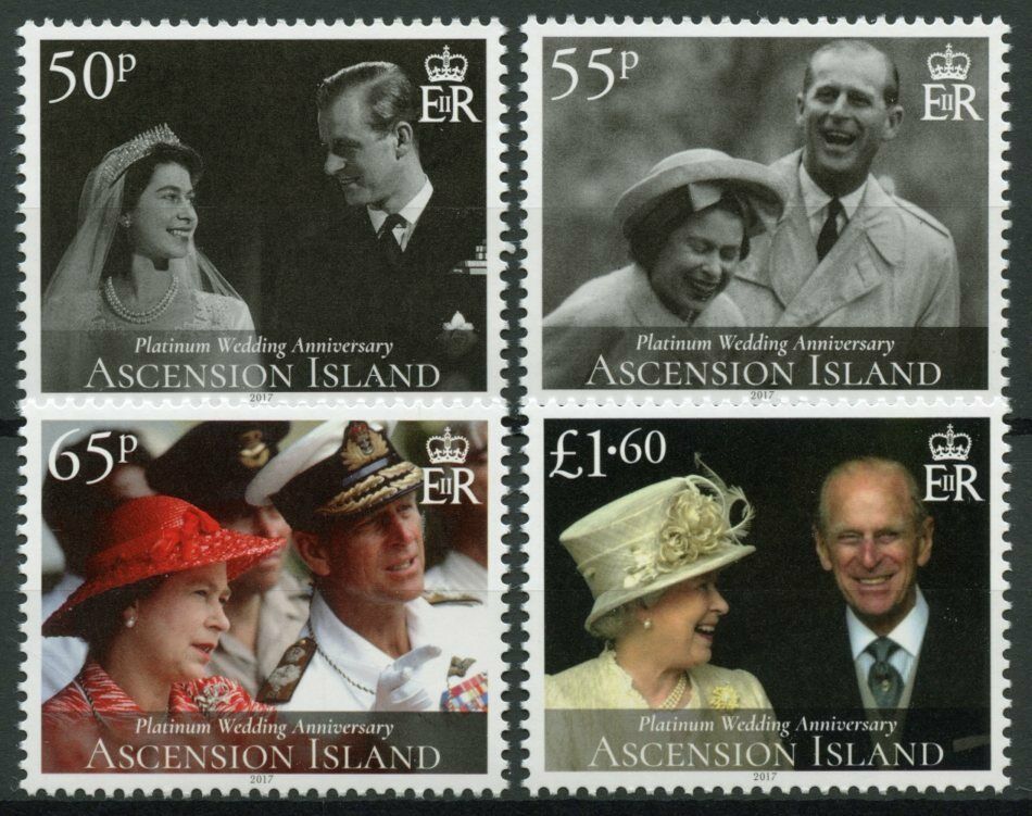 Ascension Island 2017 MNH Royalty Stamps Queen Elizabeth II Platinum Wedding 4v Set