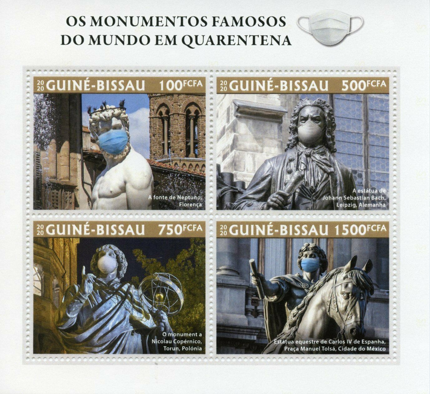 Guinea-Bissau 2020 MNH Medical Stamps Corona Famous Monuments Architecture 4v M/S