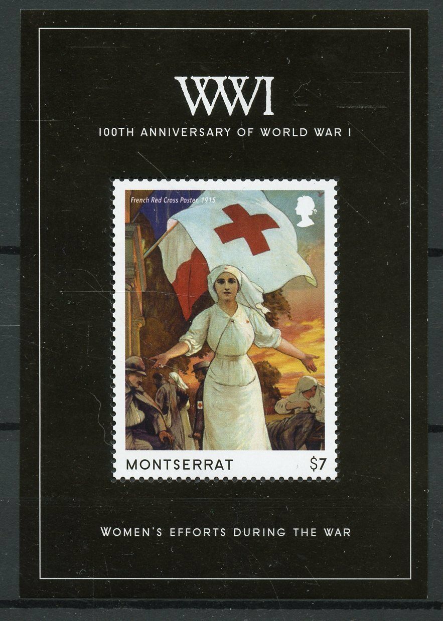 Montserrat 2014 MNH WWI WW1 World War I 100th 1v S/S Red Cross Military Stamps
