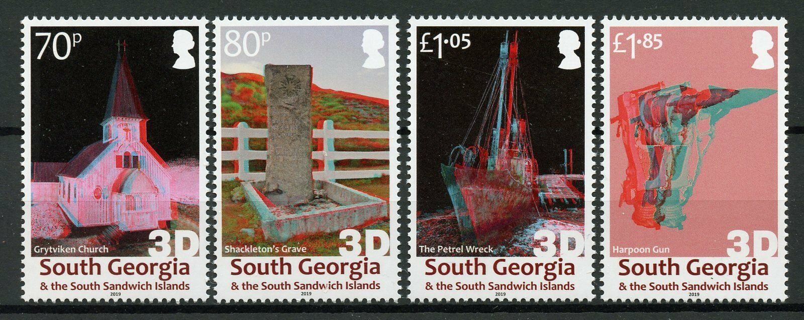South Georgia & Sandwich Isl 2019 MNH Grytviken Shackleton 4v Set 3D Stamps