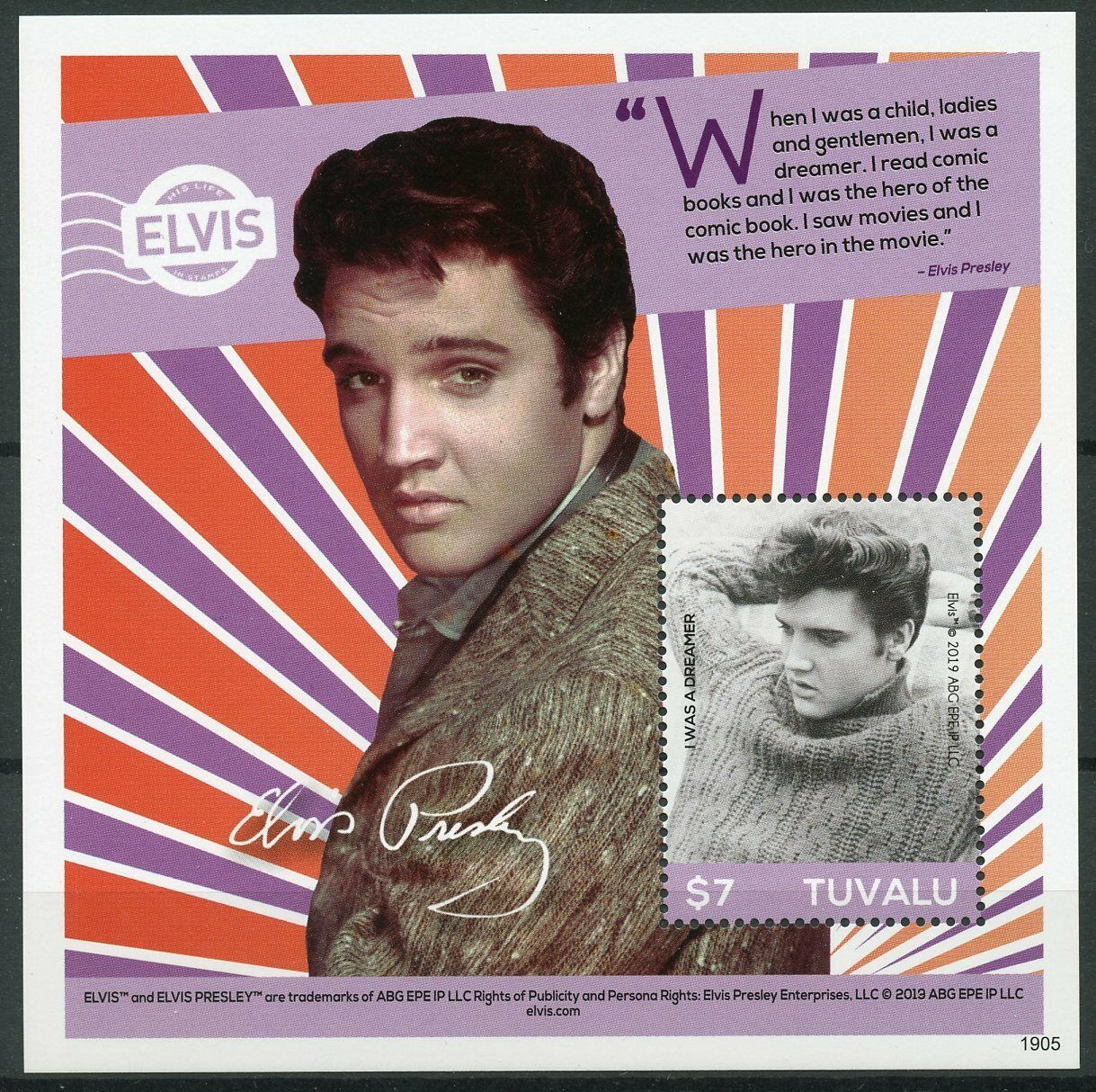 Tuvalu 2019 MNH Elvis Presley His Life in Stamps Music Celebrities 1v S/S IV