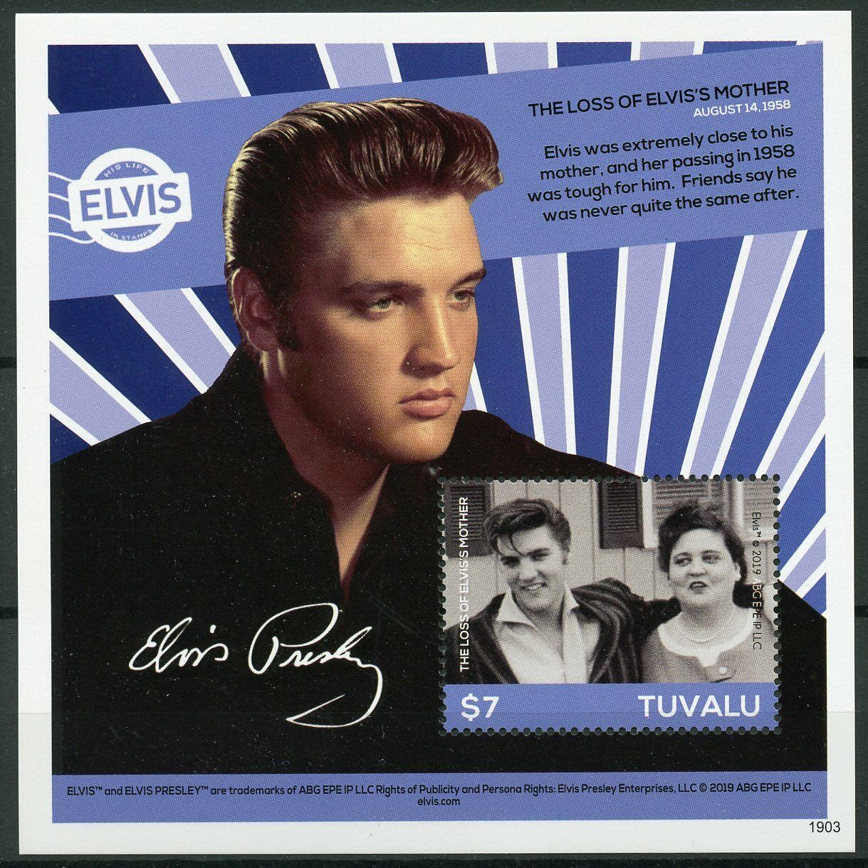 Tuvalu 2019 MNH Elvis Presley His Life in Stamps Music Celebrities 1v S/S II