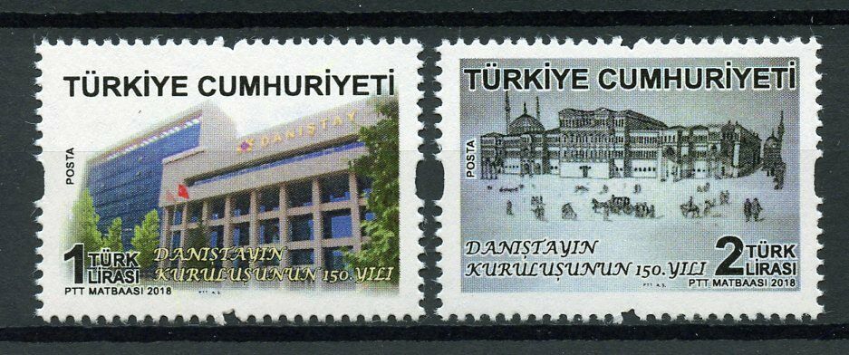 Turkey 2018 MNH Council of State 150th Anniv 2v Set Architecture Stamps