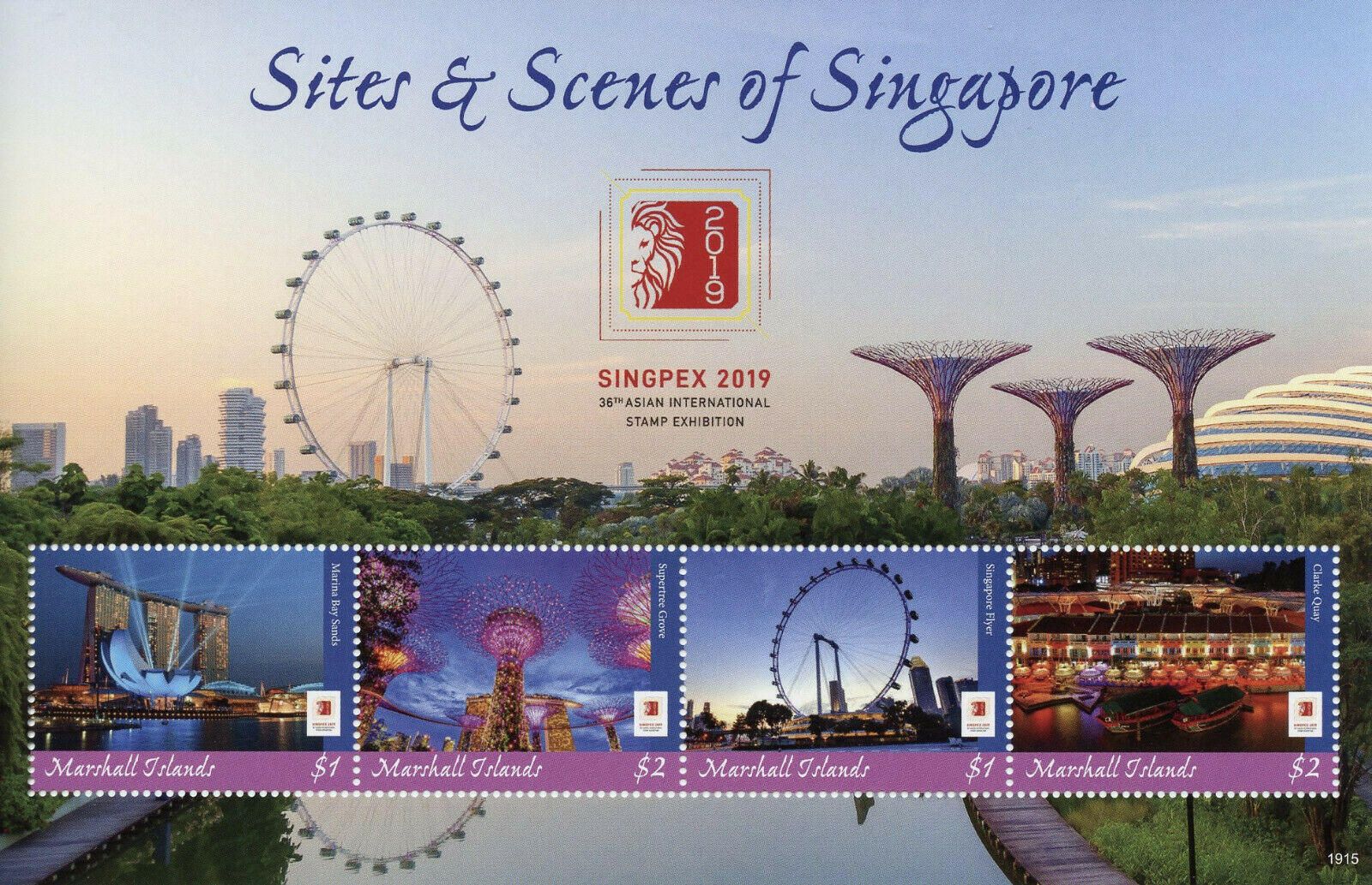 Marshall Islands 2019 MNH Landscapes Stamps Sites & Scenes Singapore Singpex Tourism 4v M/S