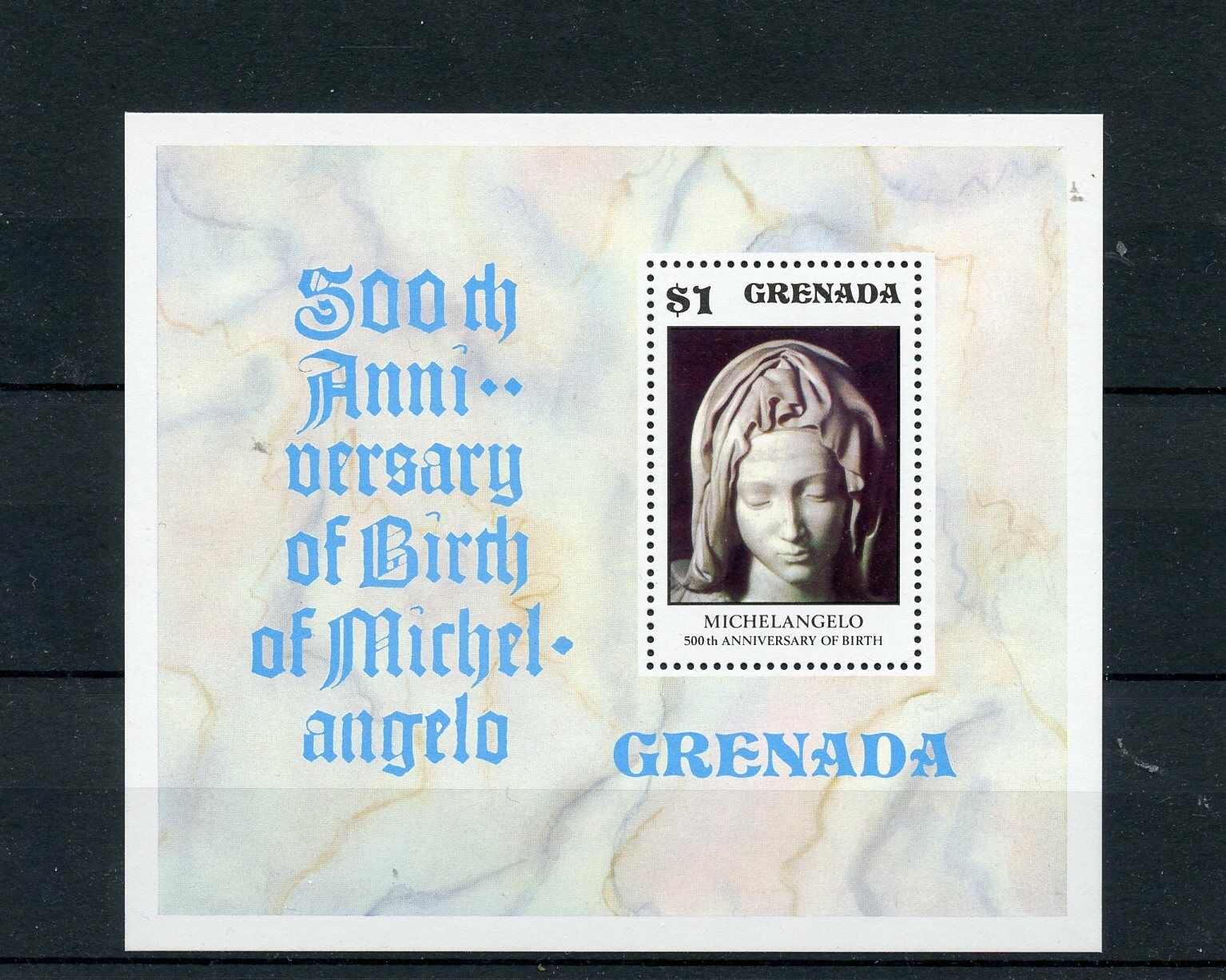 Grenada 1975 MNH Michelangelo 500th Birth Anniversary 1v S/S Art Sculptures