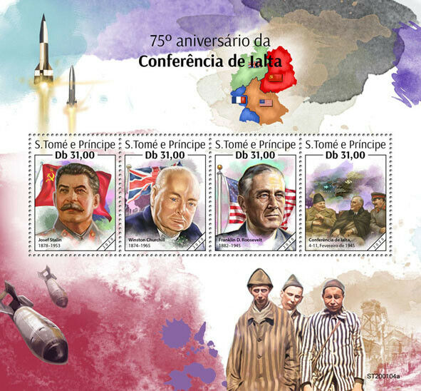 Sao Tome & Principe 2020 MNH Military Stamps WWII WW2 Yalta Conference Churchill 4v M/S