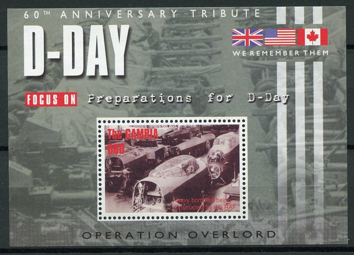 Gambia Military & War Stamps 2004 MNH WWII WW2 D-Day Operation Overlord 1v S/S