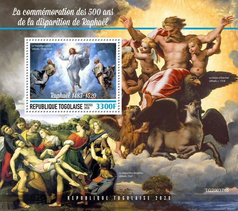 Togo Art Stamps 2020 MNH Raphael 500th Memorial Paintings Transfiguration 1v S/S