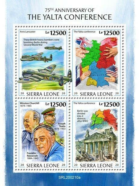 Sierra Leone 2020 MNH Military Stamps WWII WW2 Yalta Conference Churchill Stalin 4v M/S