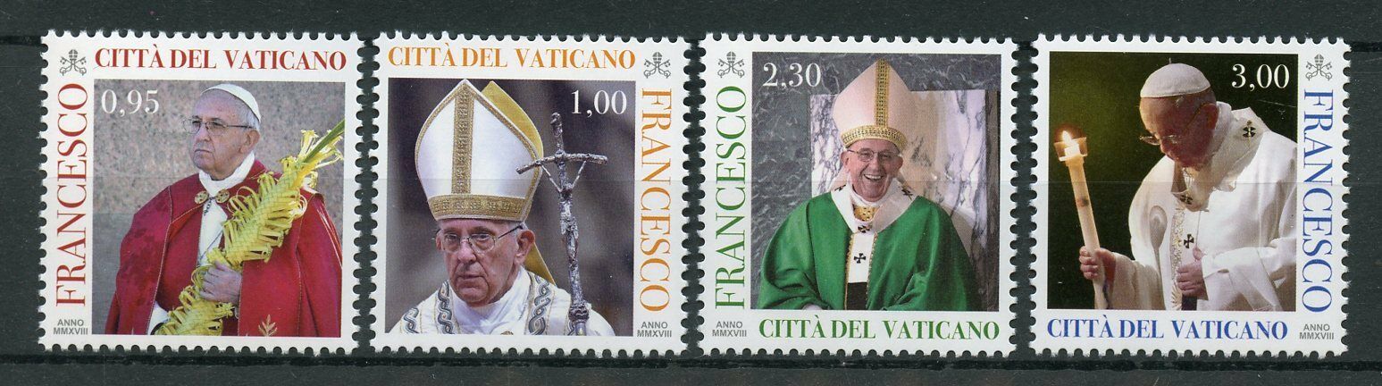 Vatican City 2018 MNH Pope Francis 4v Set Popes Religion Stamps