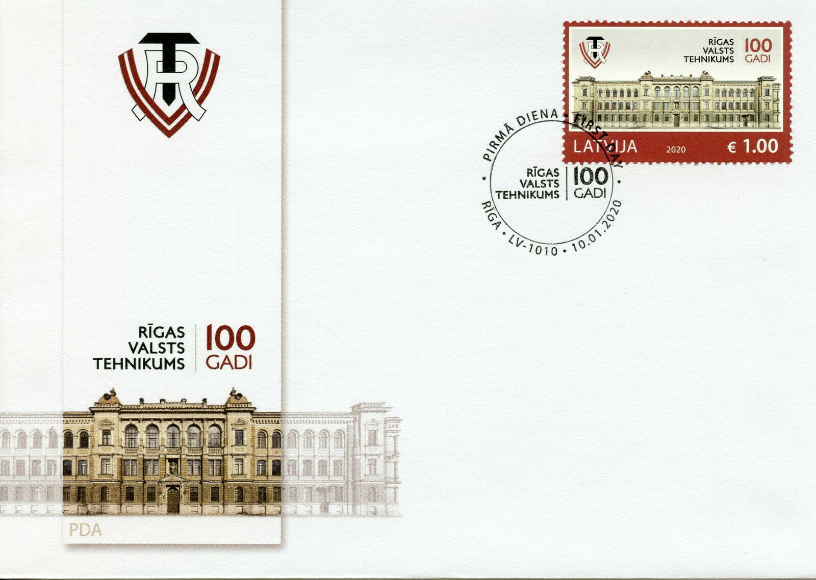 Latvia Architecture Stamps 2020 FDC Riga State Technical School Education 1v Set