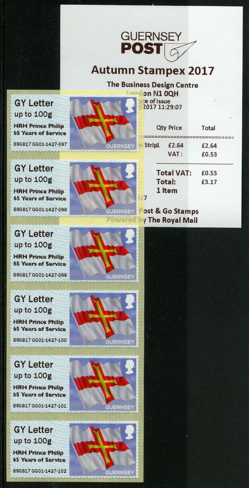 Guernsey 2017 MNH Prince Philip Post & Go Autumn Stampex 6v Loc Str GG01 Stamps