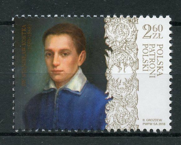 Poland 2018 MNH Stanislaus Kostka Polish Saints Patrons 1v Set Religious Stamps
