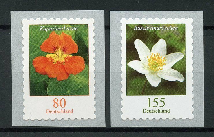 Germany Stamps 2019 MNH Flowers Definitives Nasturtium Wood Anemone 2v S/A Set