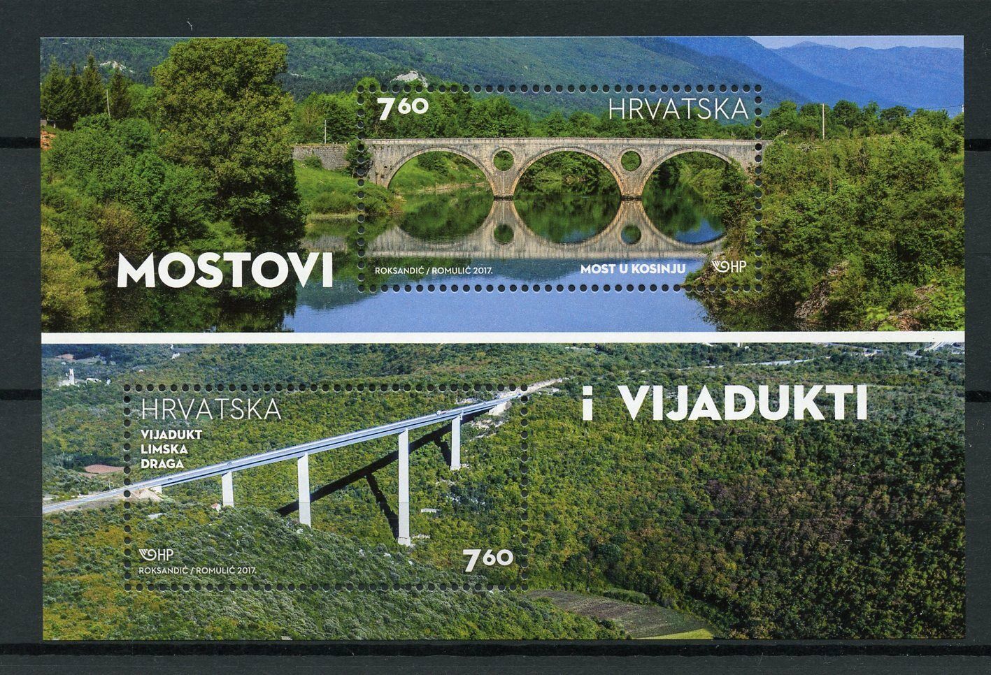 Croatia 2017 MNH Bridges & Viaducts 2v M/S Architecture Tourism Stamps