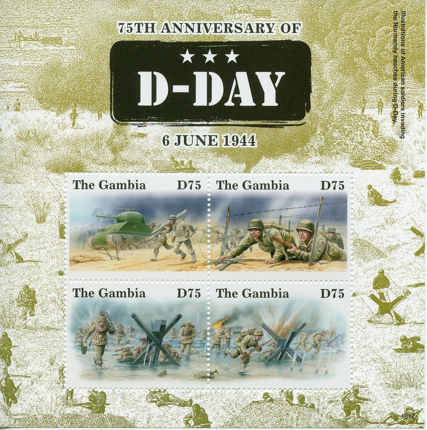 Gambia 2019 MNH Military & War Stamps WWII WW2 D-Day 75th Anniv 4v M/S