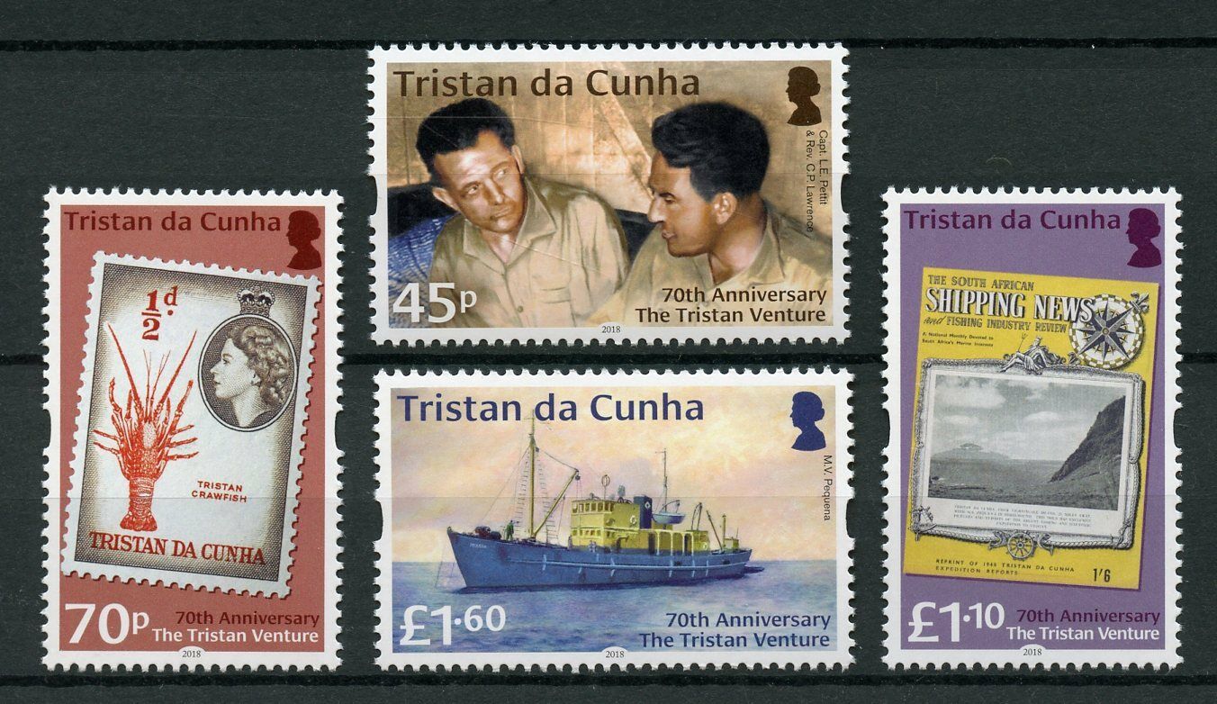 Tristan da Cunha 2018 MNH Ships Stamps Tristan Venture 70th Anniv Nautical 4v Set