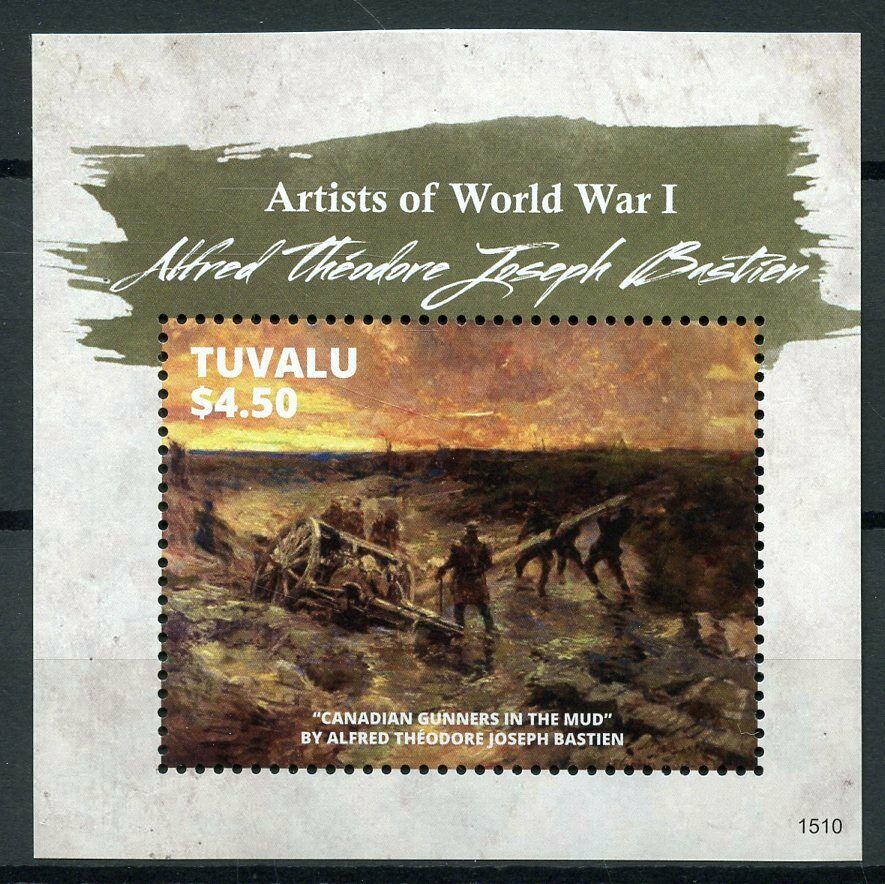Tuvalu 2015 MNH Military Stamps WWI WW1 Artists of First World War Alfred Bastien 1v S/S