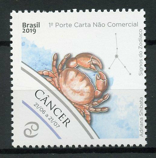 Brazil 2019 MNH Zodiac Signs Cancer 1v Set Astrology Astrological Stamps