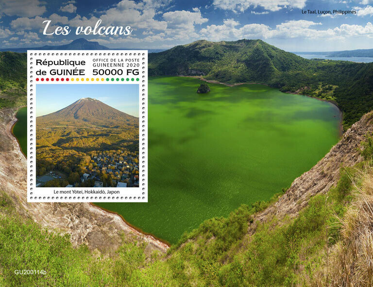 Guinea Landscapes Stamps 2020 MNH Volcanoes Taal Mount Yotei Mountains 1v S/S