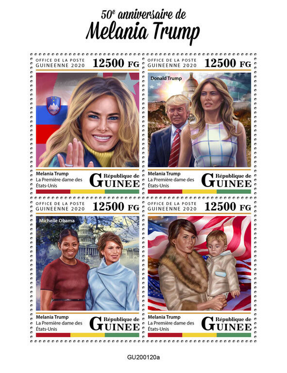 Guinea Donald Trump Stamps 2020 MNH Melania Famous People US Presidents 4v M/S
