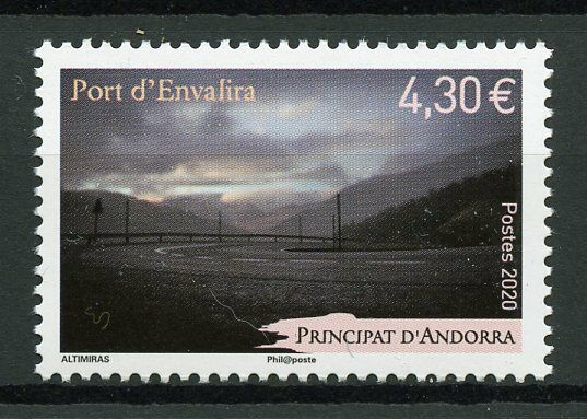 French Andorra Landscapes Stamps 2020 MNH Port d'Envalira Mountains 1v Set