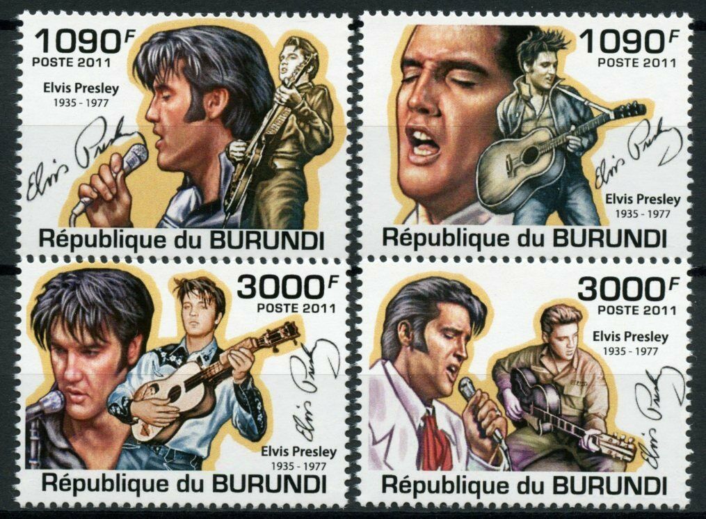 Burundi 2011 MNH Elvis Presley Stamps Music Celebrities Famous People 4v Set