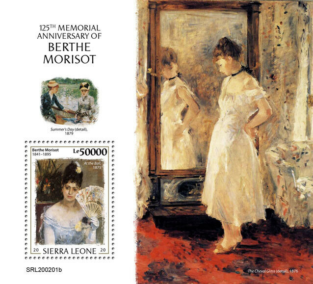 Sierra Leone Art Stamps 2020 MNH Berthe Morisot 125th Memorial Paintings 1v S/S