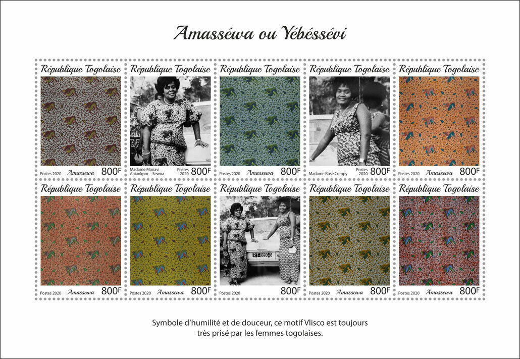 Togo Cultures & Traditions Stamps 2020 MNH Amassewa Ornaments Design 10v M/S