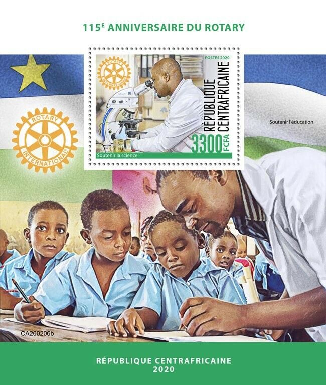 Central African Medical Stamps 2020 MNH Rotary International Education 1v S/S