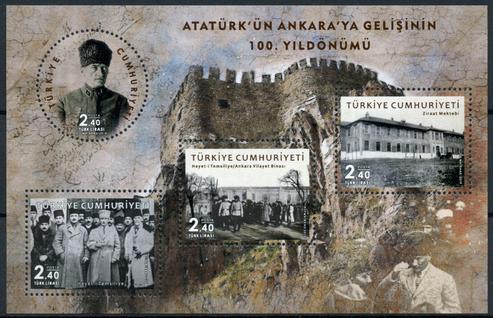 Turkey Famous People Stamps 2019 MNH Ataturk Arrival Ankara 100 Years 1v M/S II