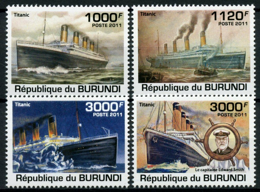 Burundi 2011 MNH Stamps Stamps Titanic 100th Anniv Nautical 4v Set
