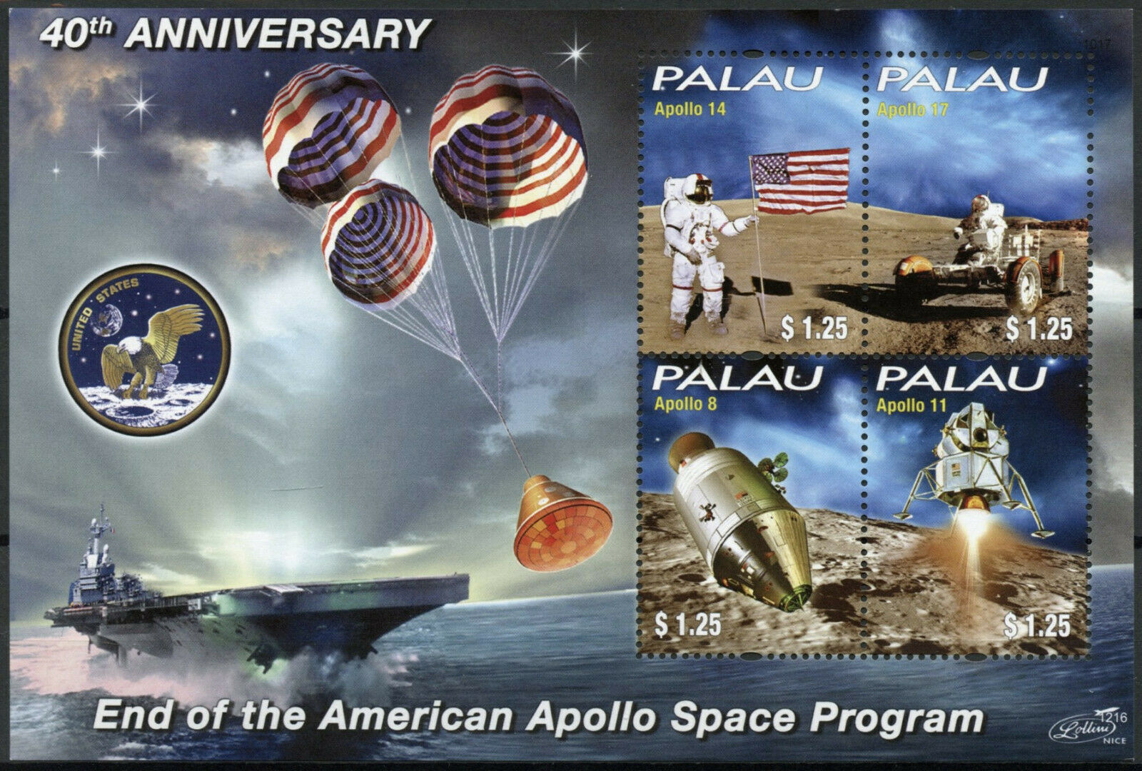 Palau 2012 MNH Space Stamps End of American Apollo Program 40th Anniv 4v M/S I