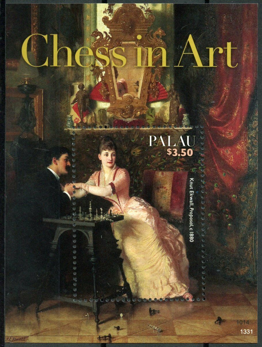 Palau 2013 MNH Chess in Art Stamps Knut Ekwall Proposal Paintings 1v S/S